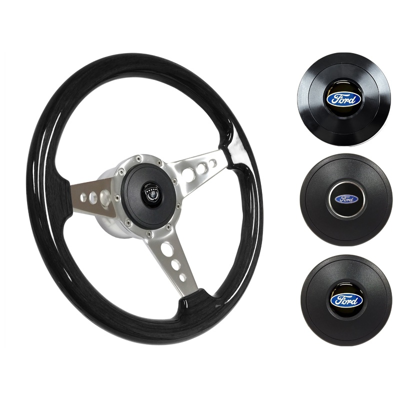 1965-68, 70-77 Ford Truck Steering Wheel Kit | Black Ash Wood | ST3075