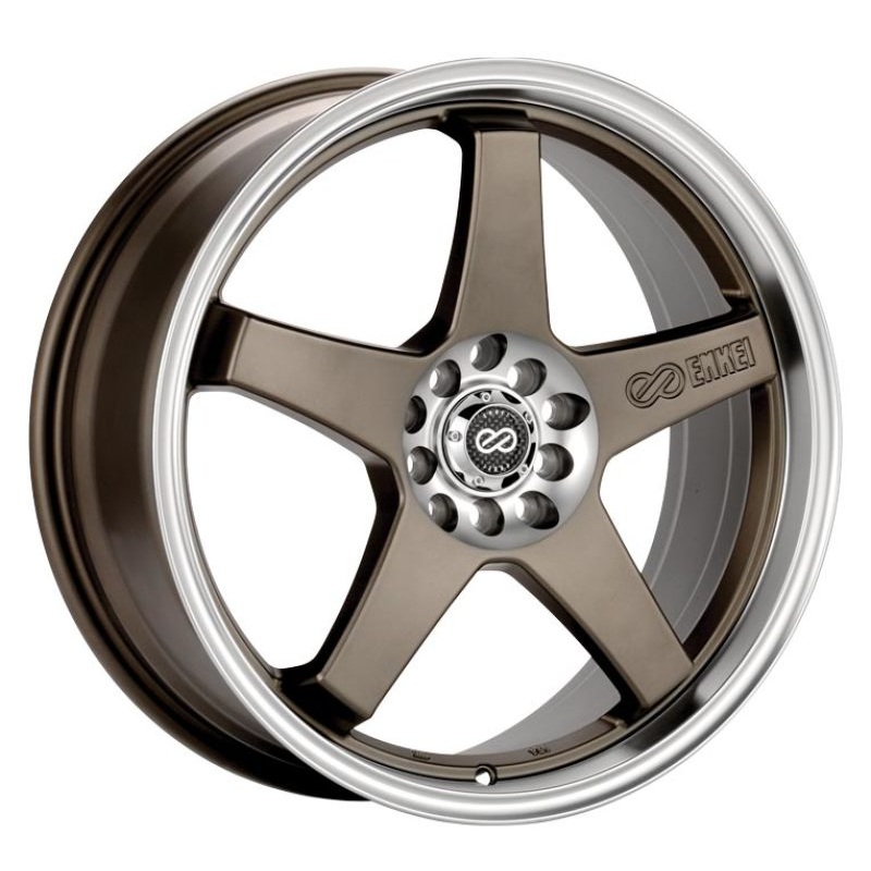 ENKEI EV5 Wheel – 17×7.0 +45 | 4×100/4×114.3 | Matte Bronze w/ Machined Lip