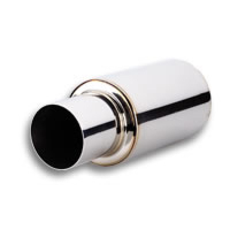 Vibrant TPV Turbo Round Muffler (17in Long) with 4in Round Tip Straight Cut – 3in inlet I.D.