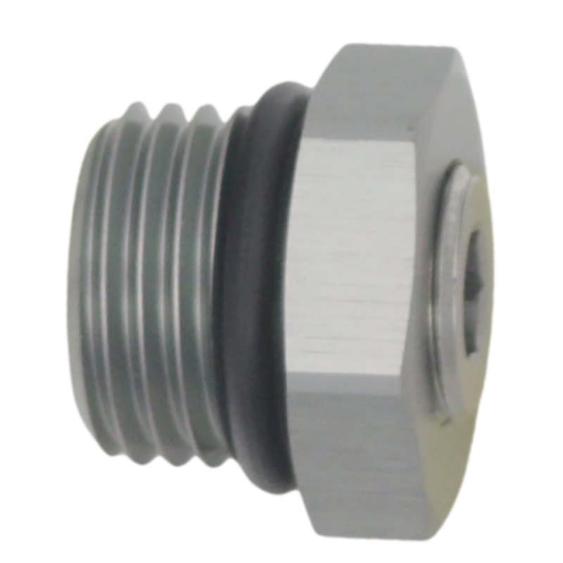 DeatschWerks 6AN ORB Male Plug Fitting with 1/8in NPT Gauge Port – Anodized DW Titanium