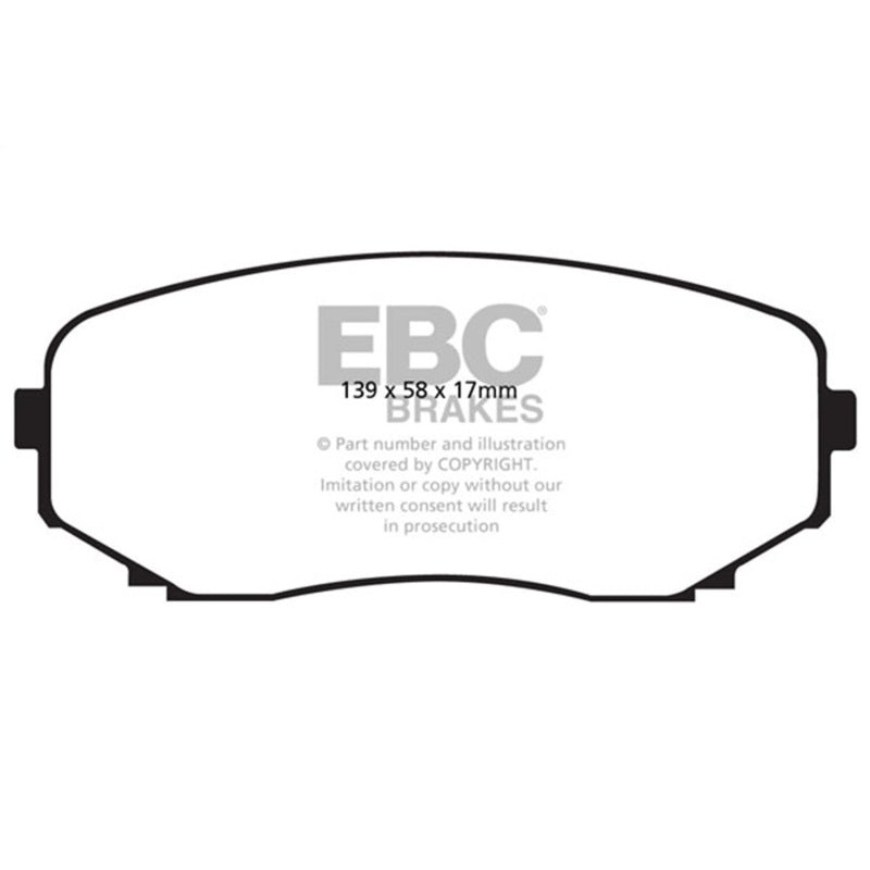 EBC 11-14 Ford Edge 2.0 Turbo Yellowstuff Front Brake Pads