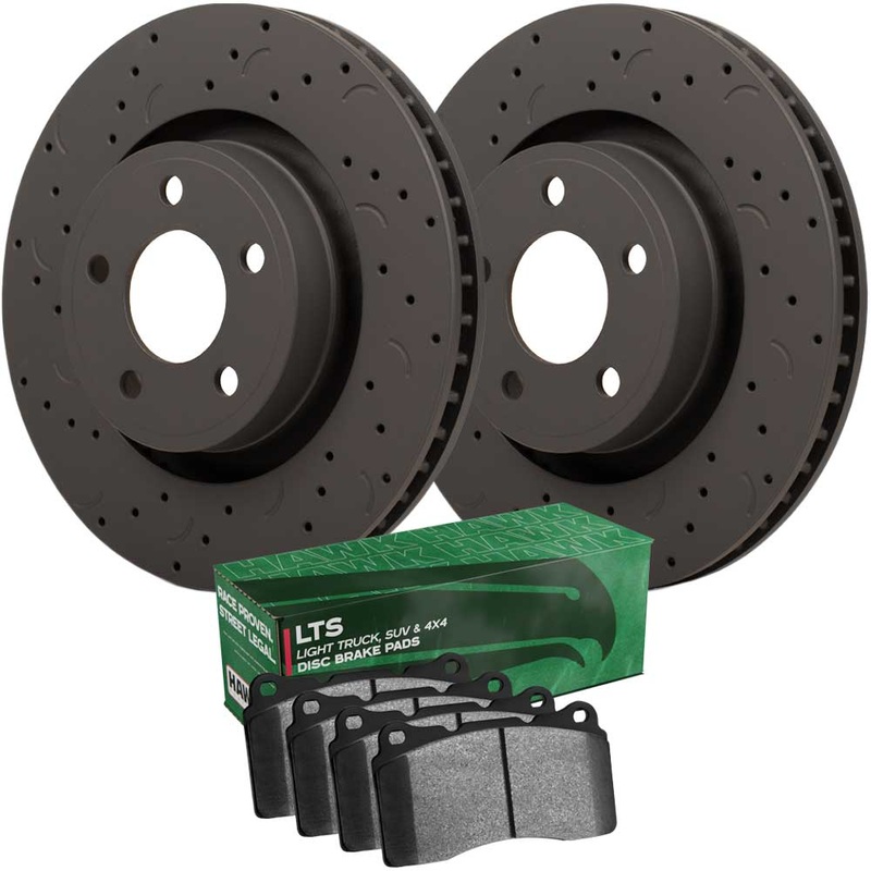 Hawk Talon Brake Rotor and Pad Kit – Drilled & Slotted – LTS – Front