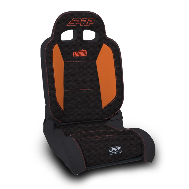 PRP EnduroDaily Reclining Suspension Seat – Black/Orange Tweed – Driver