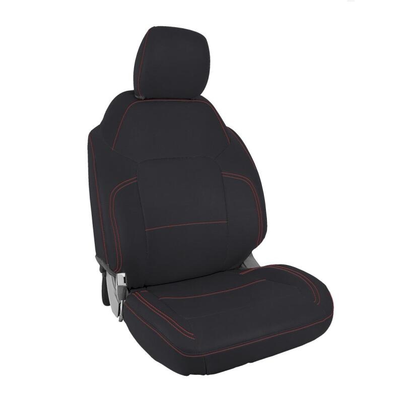 PRP 2021+ Ford Bronco 4 Door Front Seat Covers (Pair) – Black w/ Red Stitching