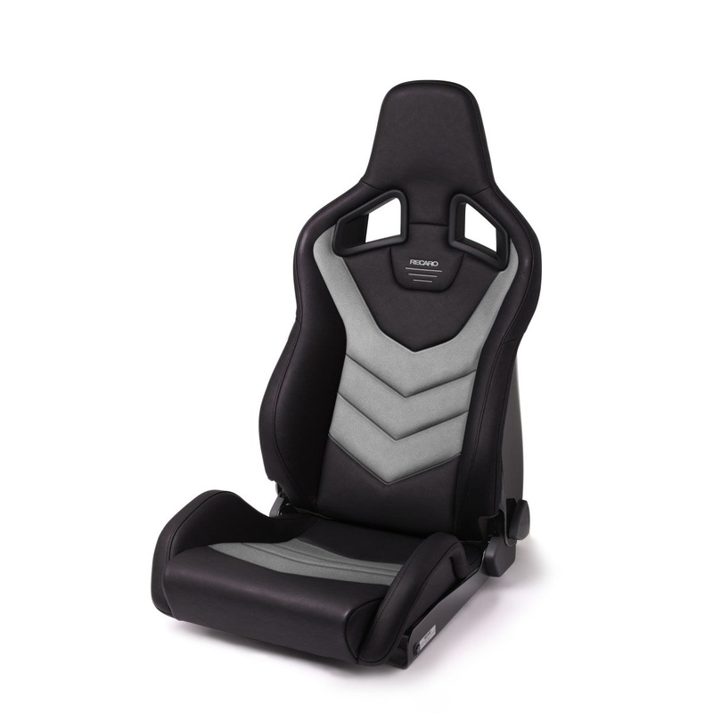 Recaro Sportster GT Passenger Seat – Black Vinyl/Cloud Grey Suede