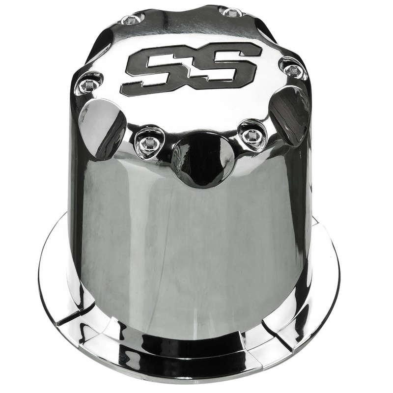 Chrome Push Thru Cap w/Black “SS”