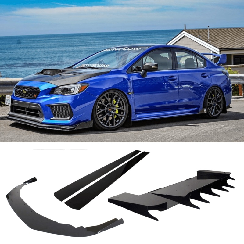 AeroflowDynamics [15-21 WRX/STI] Aero Kit – Splitter, Skirts, Diffuser