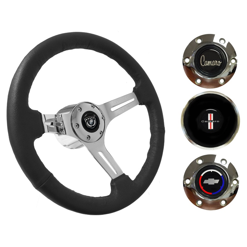 1967-68 Camaro Steering Wheel Kit | Black Leather | ST3012BLK