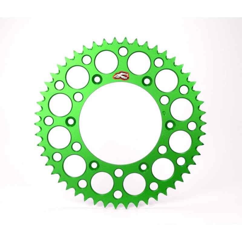 Renthal 98-24 Kawasaki KX 80/85L/85II/100/112 Rear Grooved Sprocket – Green 420-51P Teeth