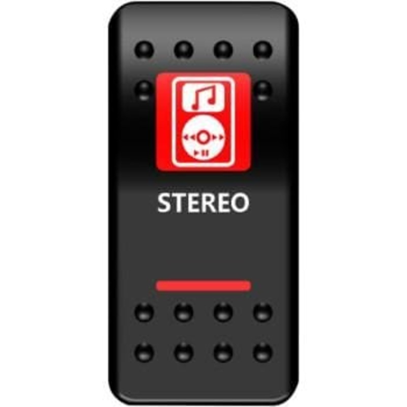 Stereo Rocker Switch Red by Moose Utility