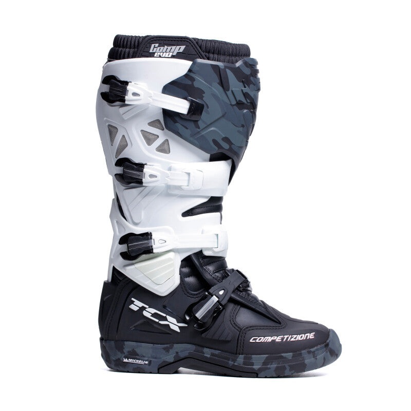 TCX Comp Evo 2 Michelin Boot Black/White/Camo Size – 46