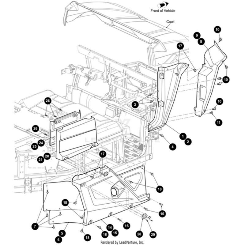 Inner Cover Door Extended Cab Right by Arctic Cat