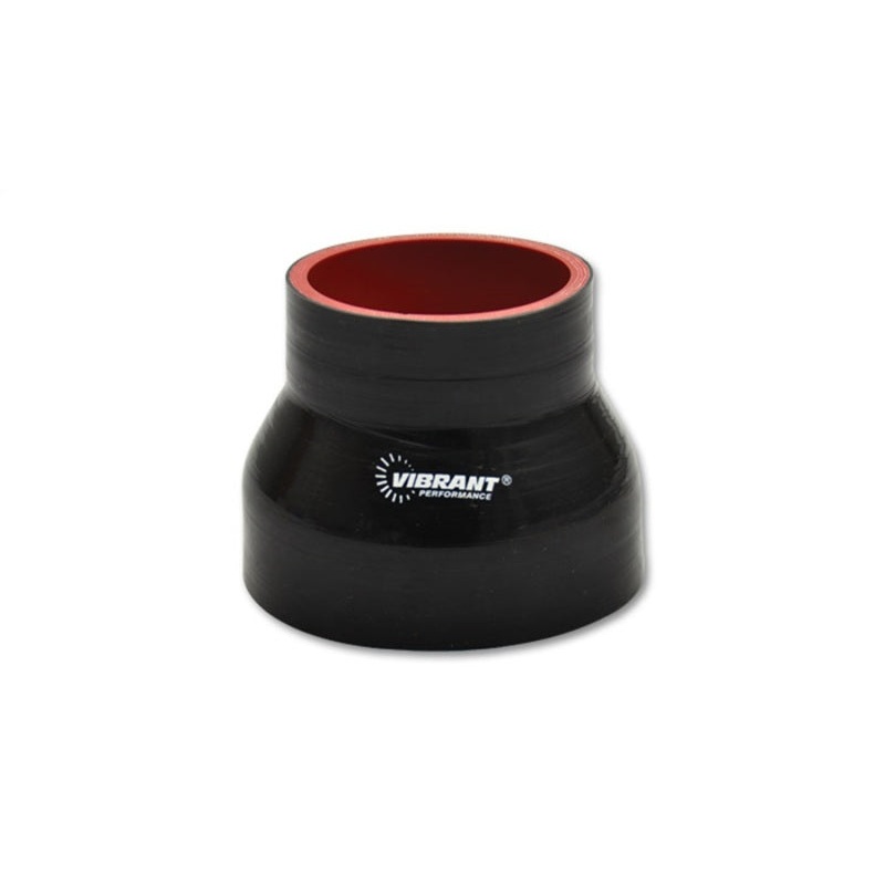 Vibrant 4 Ply Reinforced Silicone Transition Connector – 2.5in I.D. x 3.25in I.D. x 3in long (BLACK)