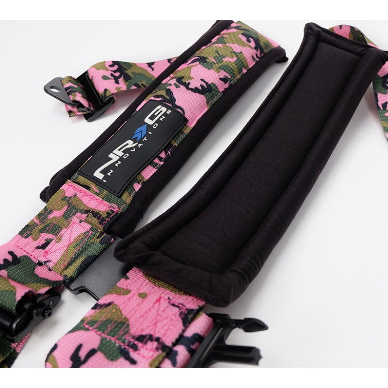 NRG SFI 16.1 5pt 3in. Seat Belt Harness/ Latch Link – Pink Camo