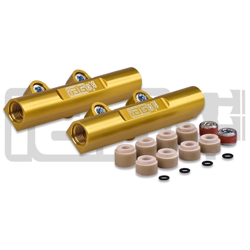 IAG V3 Top Feed Fuel Rails – Gold – 2002-2014 WRX / 2007+ STI / 2008-12 LGT / 2006-2013 FXT