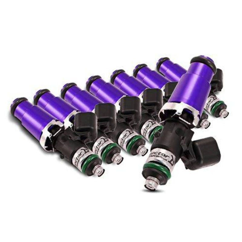 Injector Dynamics ID1700-XDS, for 2011-2014 SVT Raptor 6.2L applications. 14mm (purple) adapters. Set of 8.