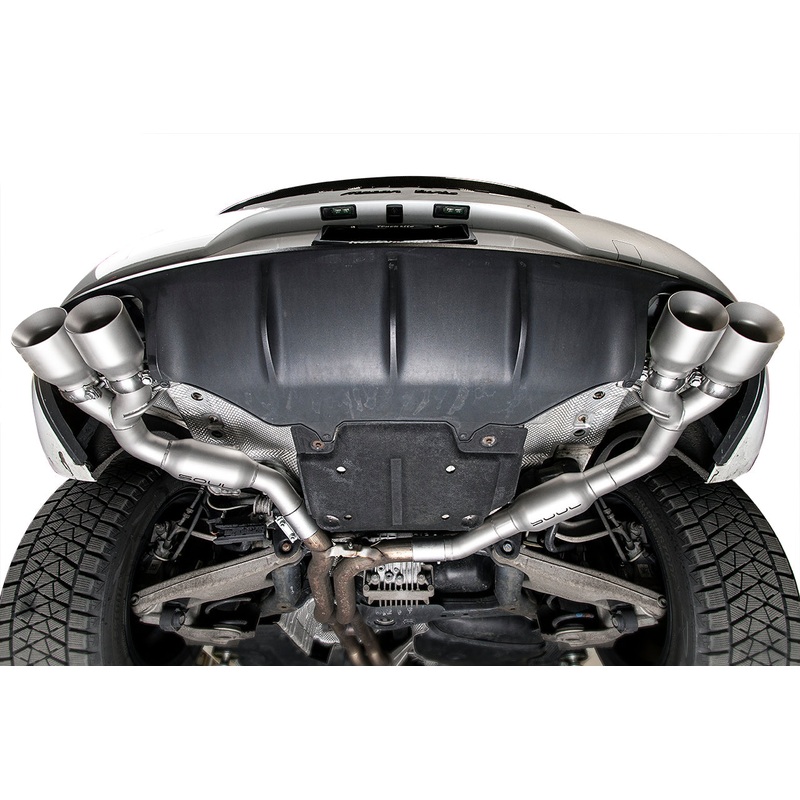 SOUL 14+ Porsche Macan 3.0 / 3.6T Resonated Muffler Bypass Exhaust – 4in Slash Cut Brushed Tips