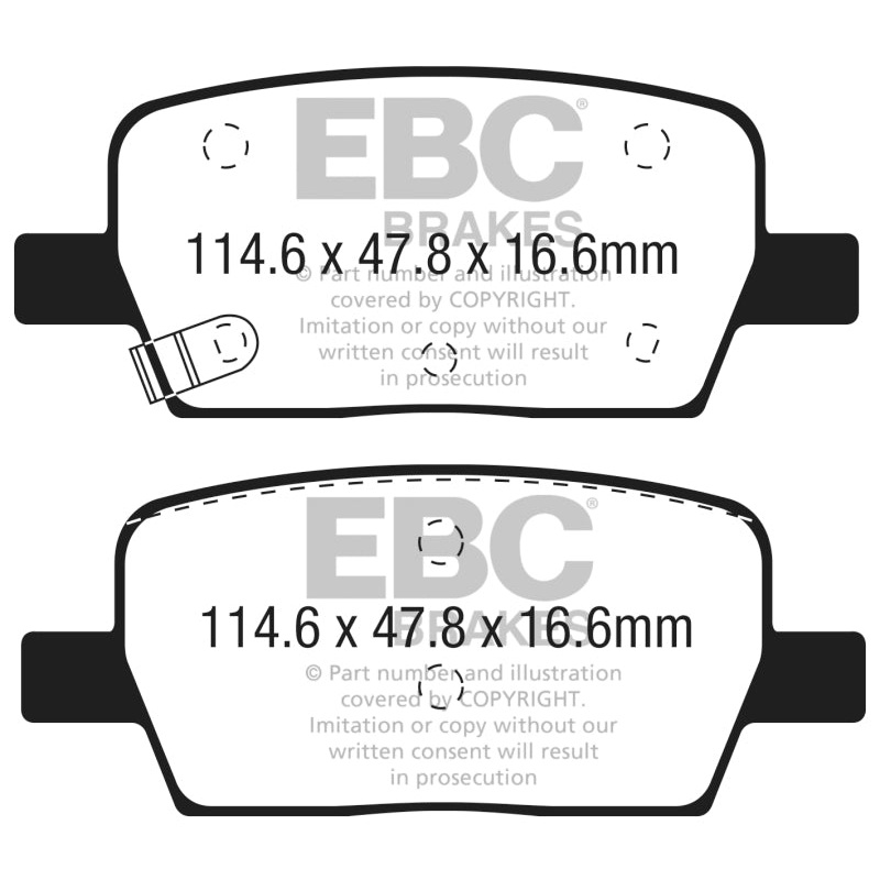EBC 2016+ Cadillac CT6 2.0L Turbo Greenstuff Rear Brake Pads