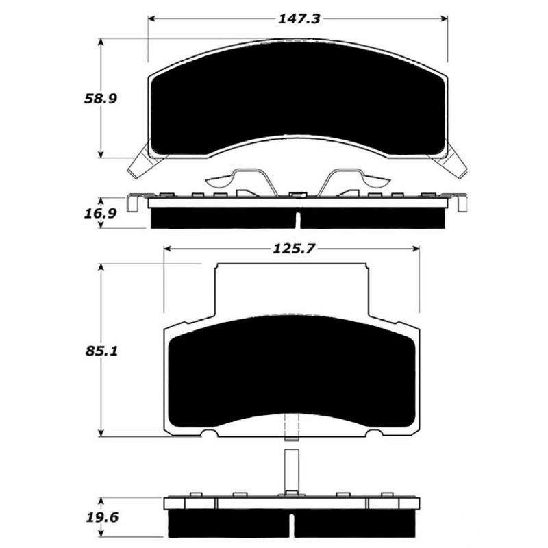 Porterfield Brake Pads for 1999 GMC C3500 2WD DRW Rear Shoe