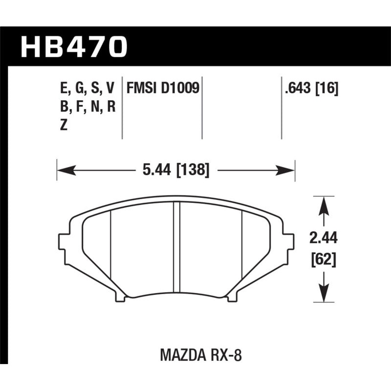 Hawk 04-09 RX8 HPS Street Front Brake Pads (D1009)
