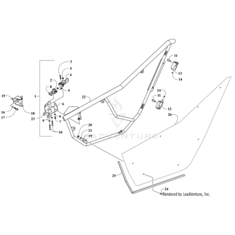 Door Frame-Right-Black by Arctic Cat