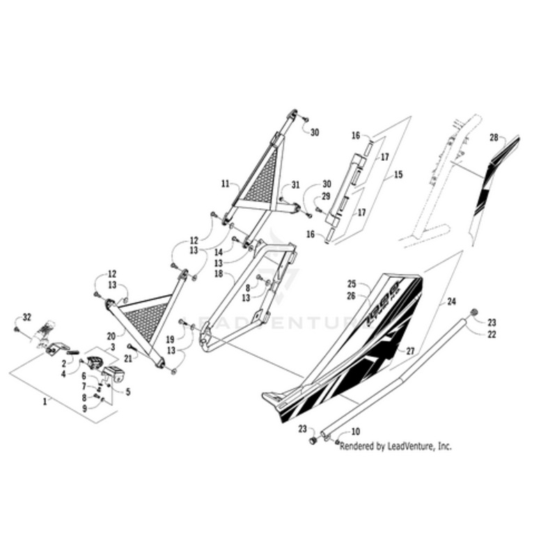 Rear Door Lower Decal Left-Tag by Arctic Cat