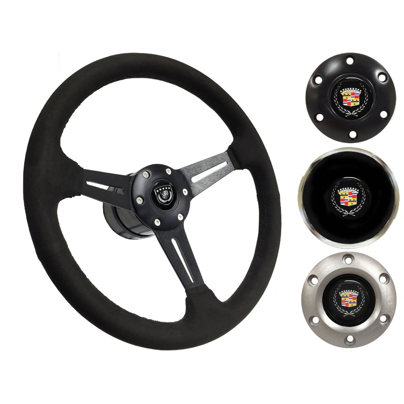 1969-89 Cadillac Telescopic Steering Wheel Kit | Black Ultralux Suede | ST3584BLK