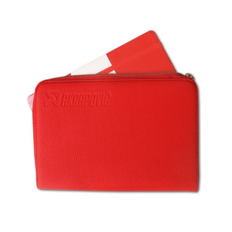 Akrapovic Leather Zip Notebook (M) red