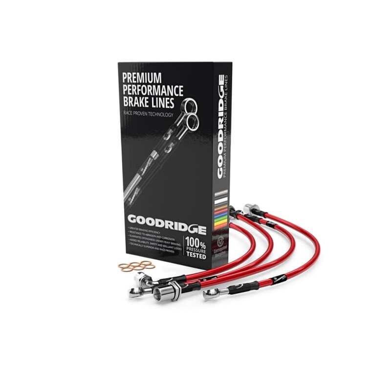 Goodridge 2005+ Audi A4 All Models Stainless Steel Brake Lines – Red