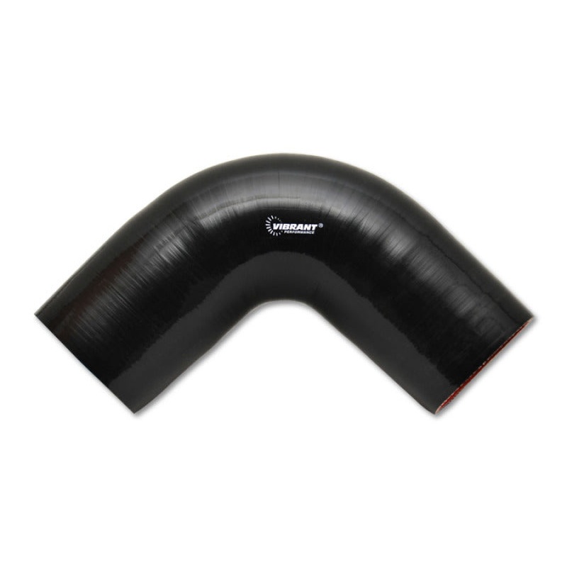 Vibrant 4 Ply Reinforced Silicone Elbow Connector – 1.75in I.D. – 90 deg. Elbow (BLACK)