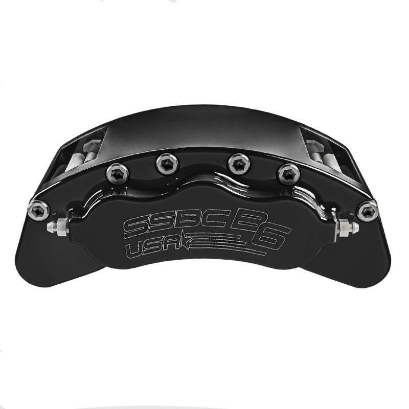 American Made B6-Brawler 6 Piston Direct Fit Billet Aluminum Rear Caliper. Black CPA-22402B
