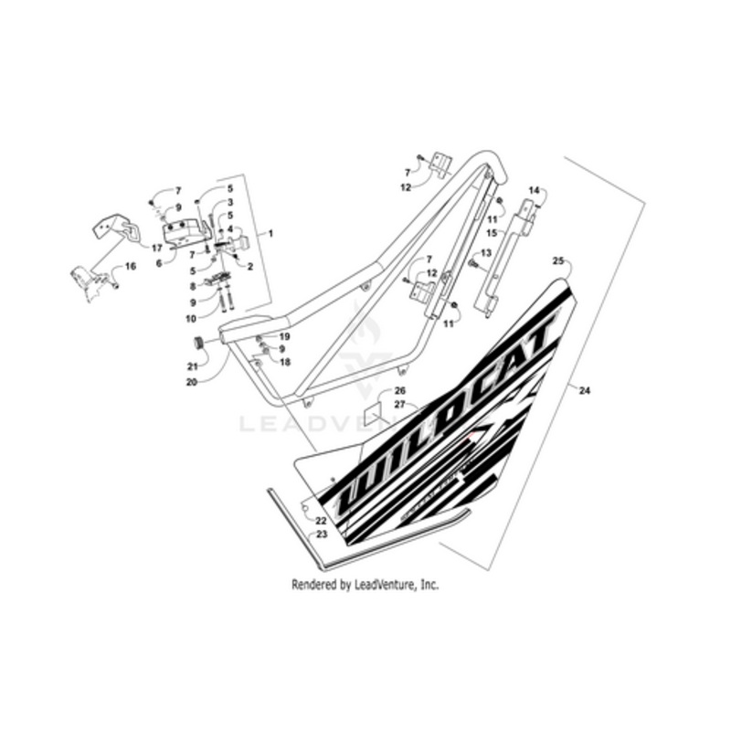 Door Panel W/Decals-Dt-Left(Wc X Ltd 2016) (Inc. 25-27) by Arctic Cat