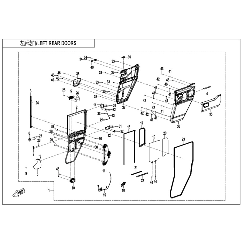 Rear LH Door Seal by CF Moto