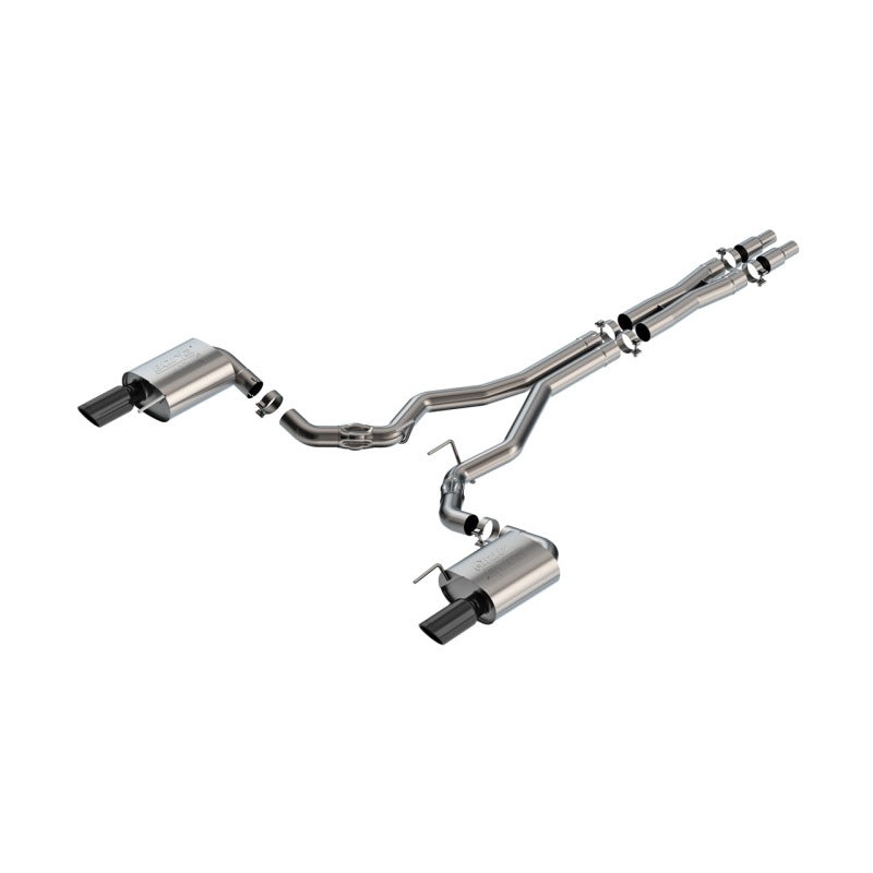 Borla 2024 Ford Mustang GT 5.0L V8 w/o Active Exhaust ATAK Cat-Back Exhaust System – Black Chrome