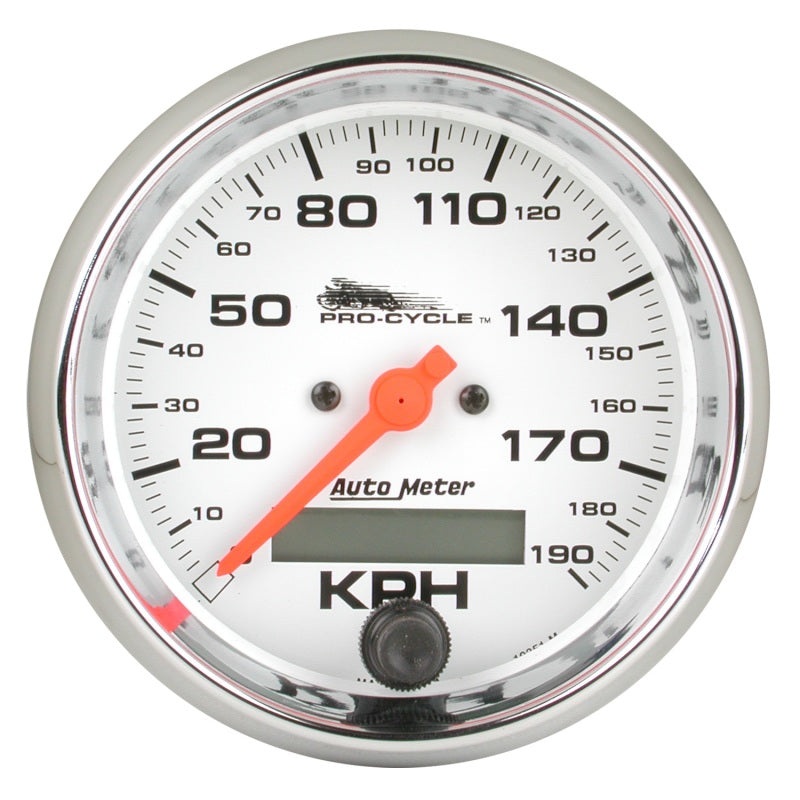 Autometer Pro-Cycle Gauge Speedometer 3 3/4in 120 Mph Electric White Universal | 19351