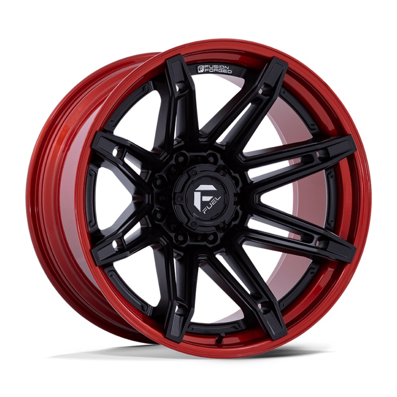 Fuel Wheels FC401 Brawl 20″ 8×165.1 Matte Black With Candy Red Lip