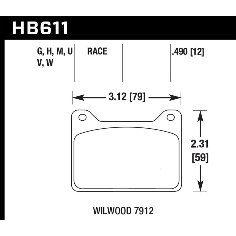 Hawk Willwood 7912 DTC-60 Race Brake Pads