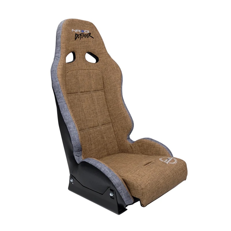NRG Defender Suspension Seat with Side Mount Bracket Brown w/ Gray Trim (each)