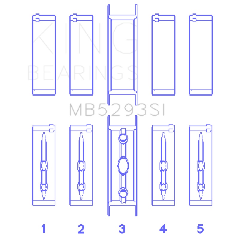 King GM 294/325/345/364CI 4.8/5.3/5.7/6.0L L20/LS1/LS2/LS4/LS6 (Size 001) Main Bearing Set