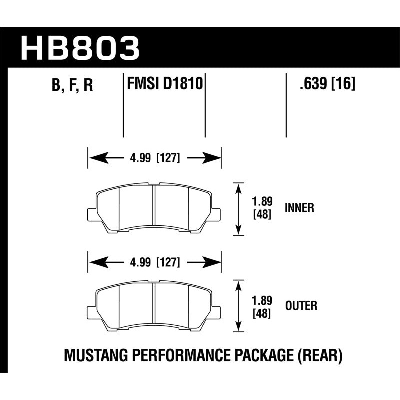 Hawk 15-17 Ford Mustang Performance DTC-60 Rear Brake Pads