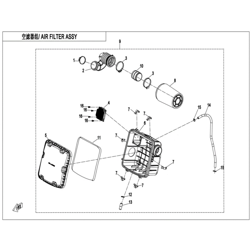 Air Filter Assembly by CF Moto