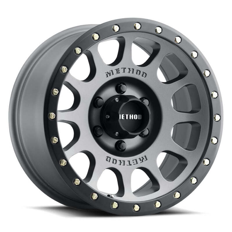 Method MR305 NV 17×8.5 / 0mm Offset / 5×150 BP / 116.5mm CB / Titanium – Matte Black Lip Wheel