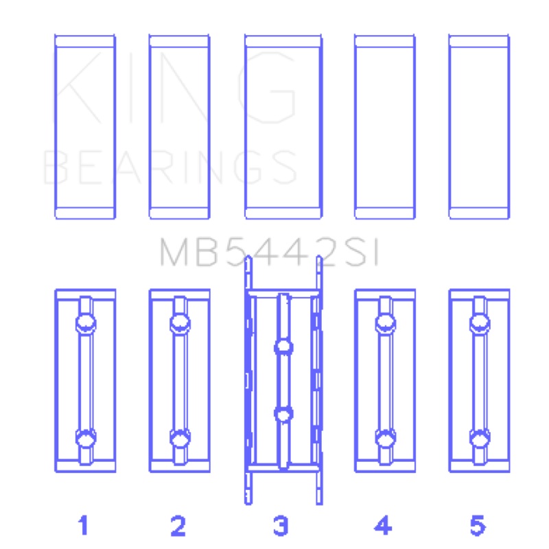 King Ford/Mazda Duratec 2.0/2.3 DOHC (Size STD) Silicon Bi-Metal Aluminum Main Bearing Set