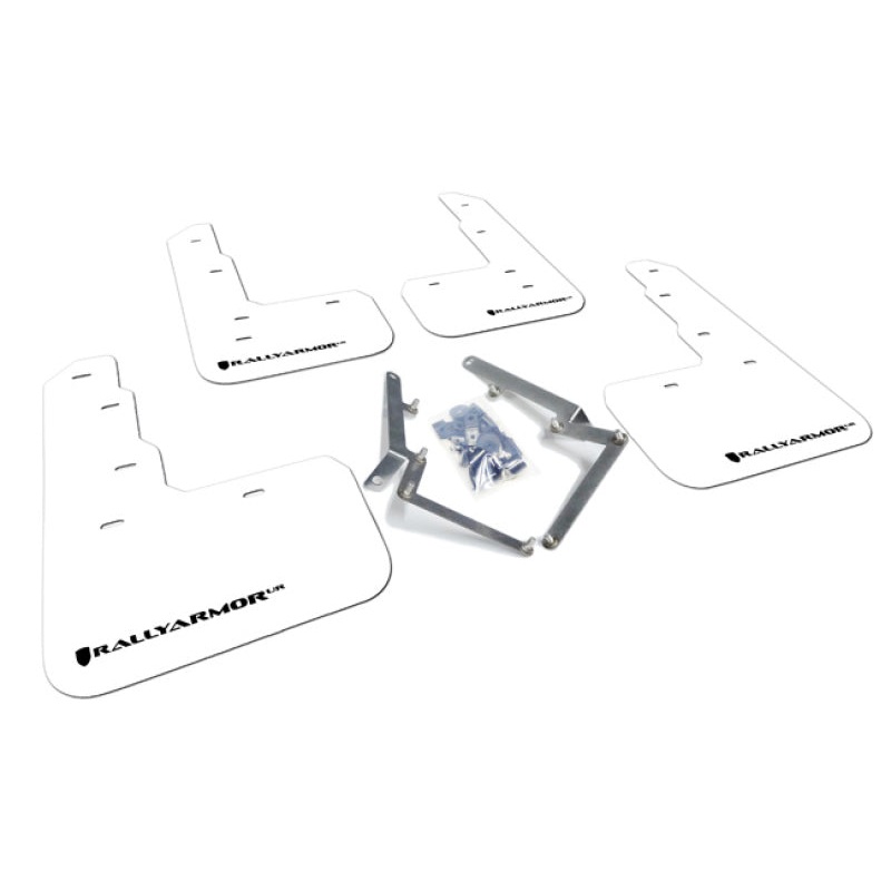 Rally Armor UR White Mud Flap w/ Black Logo Honda Civic Type R 2017-21 | MF47-UR-WH/BLK