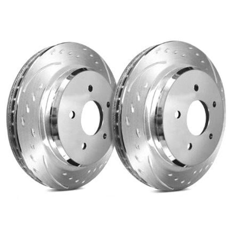 SP Performance Diamond Slot Zinc Rear Rotors (Pair) Subaru STI 2004