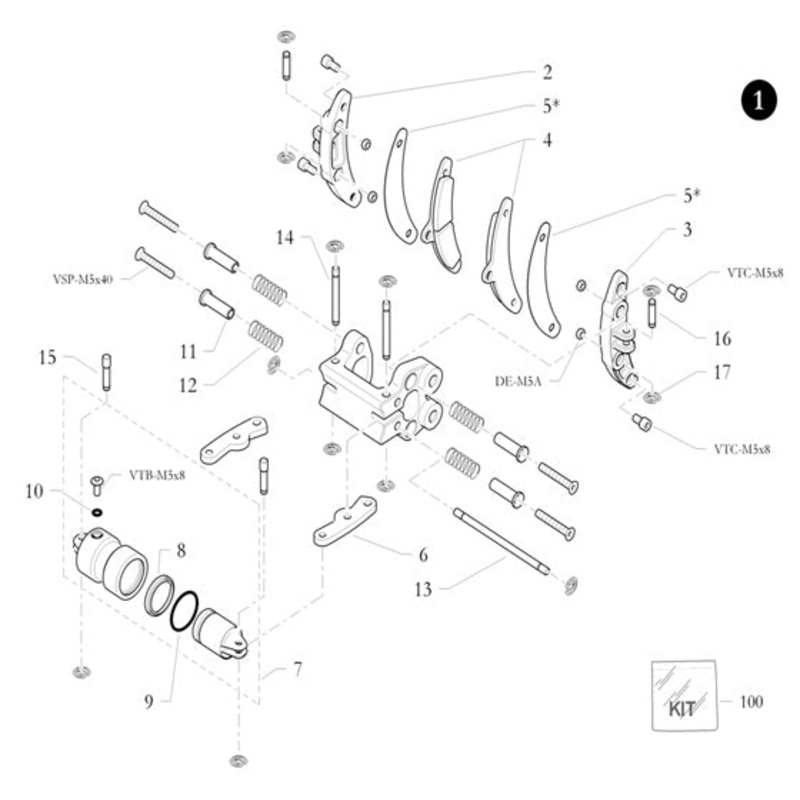 16. 20.4720.06 Birel Pin M5x20 Pad Support Pivot