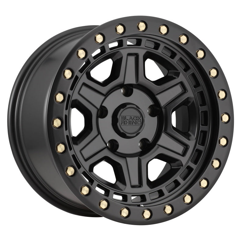17×9.0 Black Rhino Reno Matte Black w/Brass Bolts
