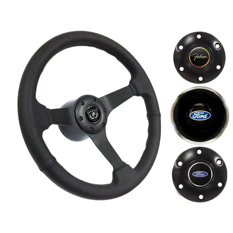 1970 Ford Falcon Steering Wheel Kit | Black Leather | ST3160BLK