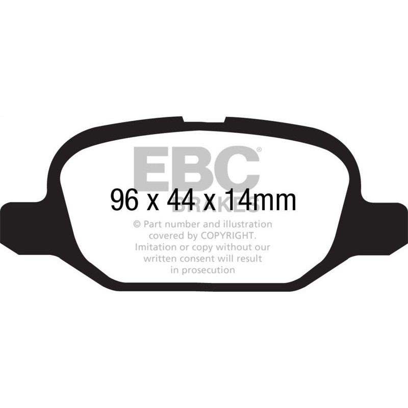 EBC 11+ Fiat 500 1.4 (ATE Calipers) Redstuff Rear Brake Pads
