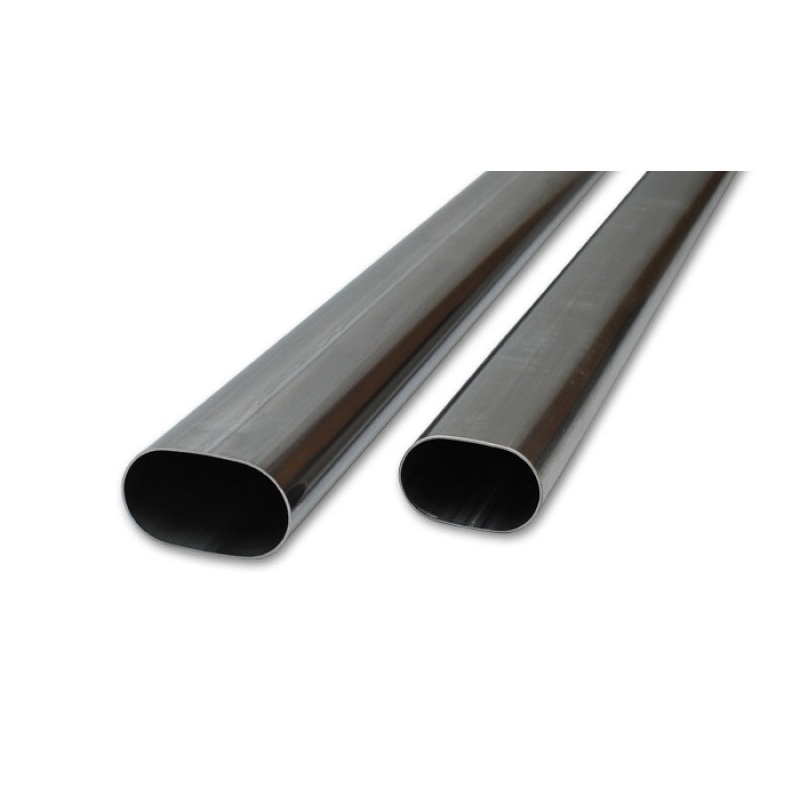 Vibrant 3in Oval (Nominal Size) T304 SS Straight Tubing (16 ga) – 5 foot length